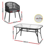 Outdoor Dining Sets: Gardeon 5PC Outdoor Dining Set Table and Chairs Garden Patio Furniture Bistro Set Black