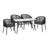 Outdoor Dining Sets: Gardeon 5PC Outdoor Dining Set Table and Chairs Garden Patio Furniture Bistro Set Black