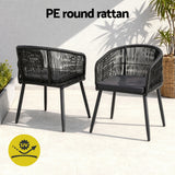 Outdoor Dining Sets: Gardeon 5PC Outdoor Dining Set Table and Chairs Garden Patio Furniture Bistro Set Black