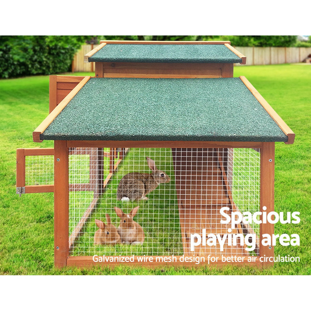 Small Animal Habitats & Cages: i.Pet Chicken Coop Rabbit Hutch 169cm x 52cm x 72cm Large Chicken Coop Wooden House Run Cage
