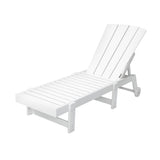 Gardeon Sun Lounge Beach Chair HDPE Adirondack Lounger Patio Outdoor Furniture with Wheels White