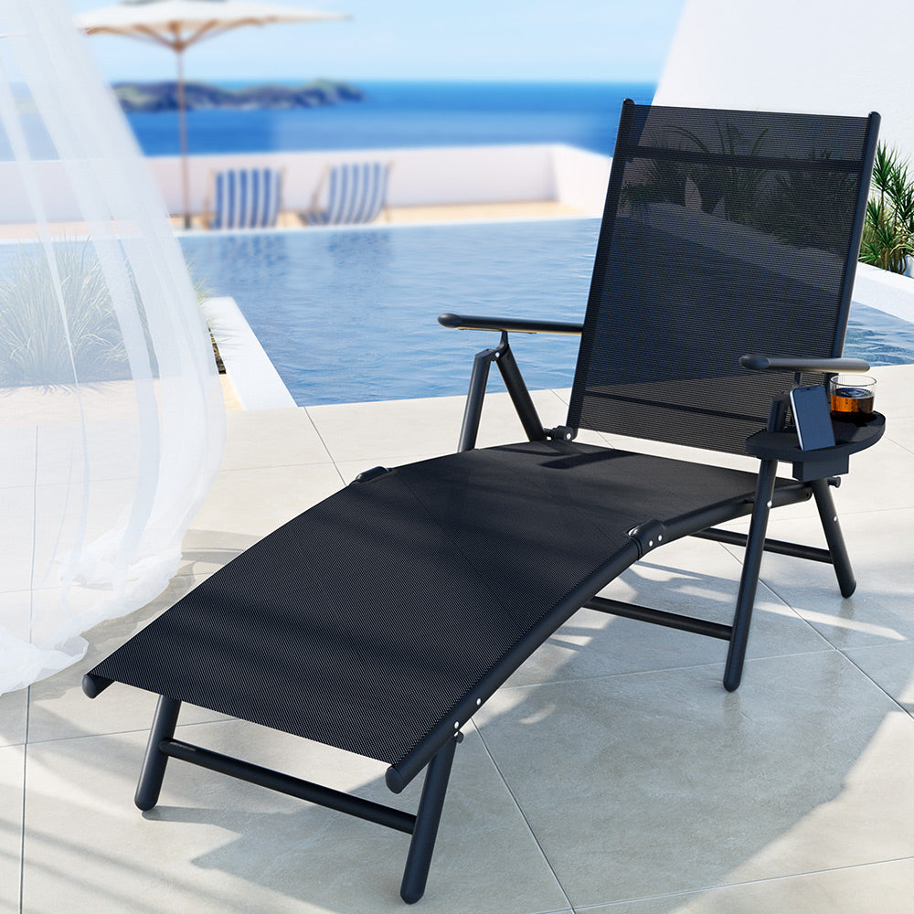 Outdoor Sofas & Lounge Sets: Gardeon Sun Lounge Outdoor Lounger Aluminium Folding Beach Chair Camping Patio