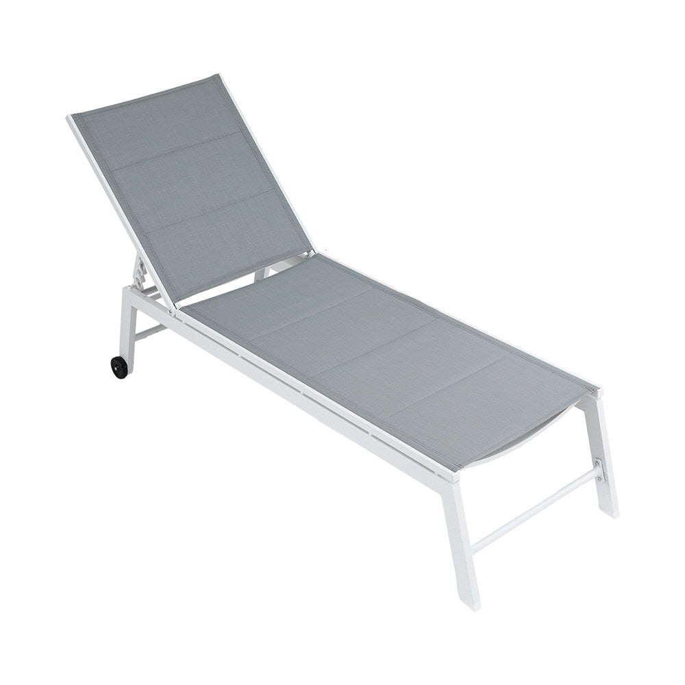 Outdoor Sofas & Lounge Sets: Gardeon Sun Lounger Chaise Lounge Wheels Patio Furniture Outdoor Setting White