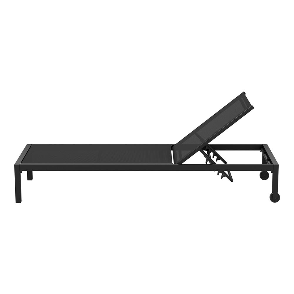 Outdoor Sofas & Lounge Sets: Gardeon Sun Lounge Outdoor Lounger Aluminium Folding Beach Chair Wheels Black