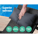 Arm Chairs & Recliners: Gardeon 2x Sun Lounge Wicker Lounger Outdoor Furniture Beach Chair Armrest Adjustable Black