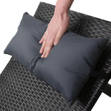 Arm Chairs & Recliners: Gardeon 2x Sun Lounge Wicker Lounger Outdoor Furniture Beach Chair Armrest Adjustable Black