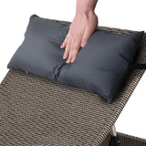 Arm Chairs & Recliners: Gardeon 2x Sun Lounge Wicker Lounger Outdoor Furniture Beach Armchair Adjustable Grey&Beige