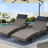 Arm Chairs & Recliners: Gardeon 2x Sun Lounge Wicker Lounger Outdoor Furniture Beach Armchair Adjustable Grey&Beige
