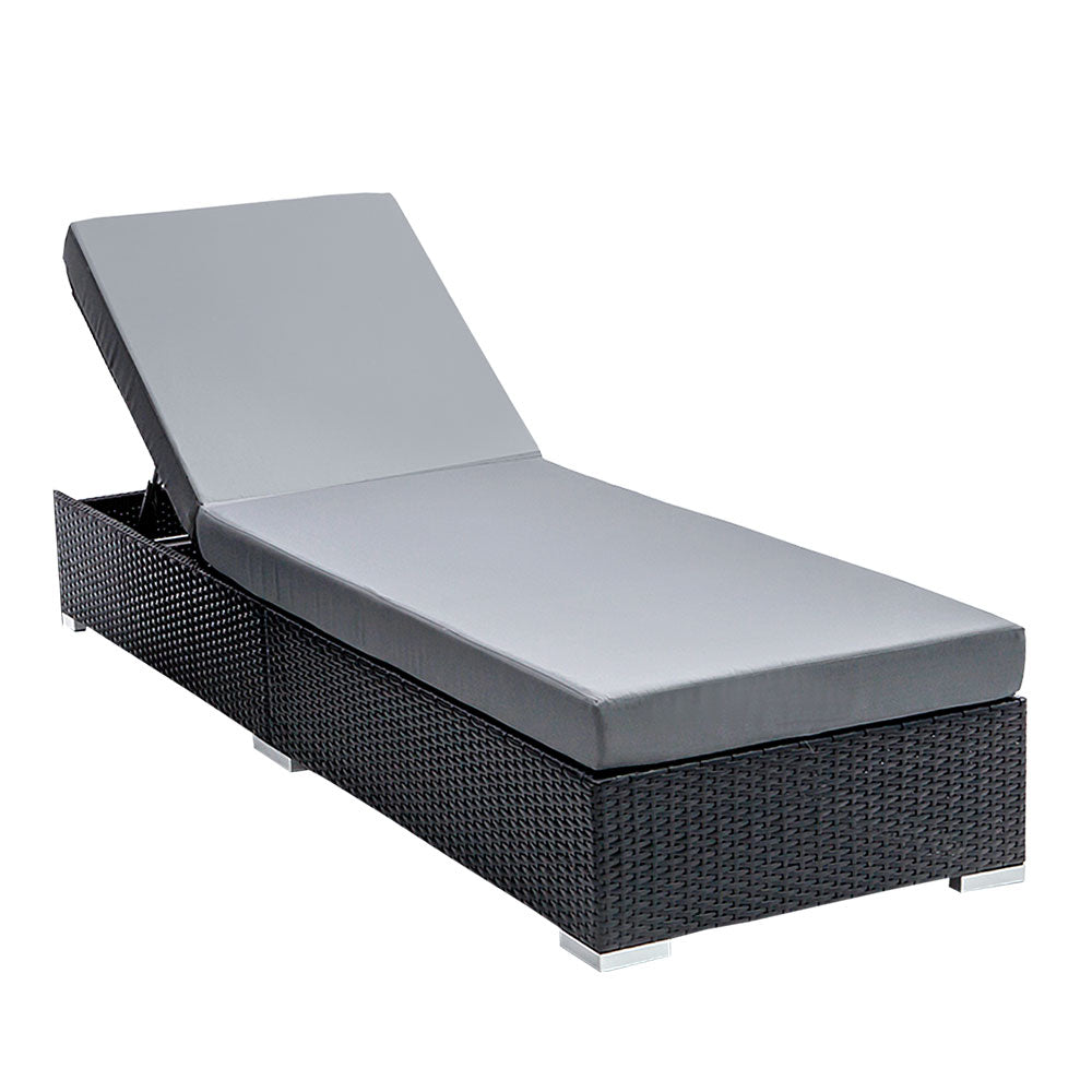Outdoor Sofas & Lounge Sets: Gardeon Sun Lounge Wicker Lounger Outdoor Furniture Day Bed Adjustable Rattan Garden Cover