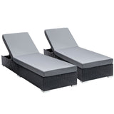 Outdoor Chairs: Gardeon 2PC Sun Lounge Wicker Lounger Outdoor Furniture Day Bed Adjustable Rattan Garden