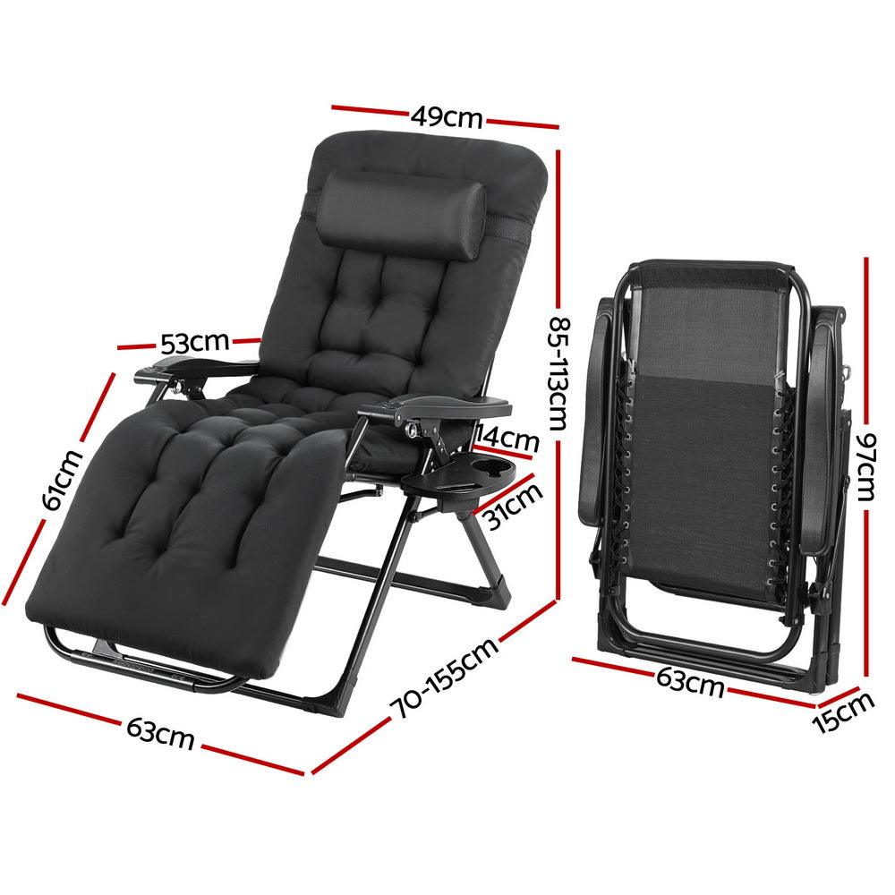 Outdoor Sofas & Lounge Sets: Gardeon Sun Lounge Lounger Folding Camping Zero Gravity Chair Outdoor Furniture