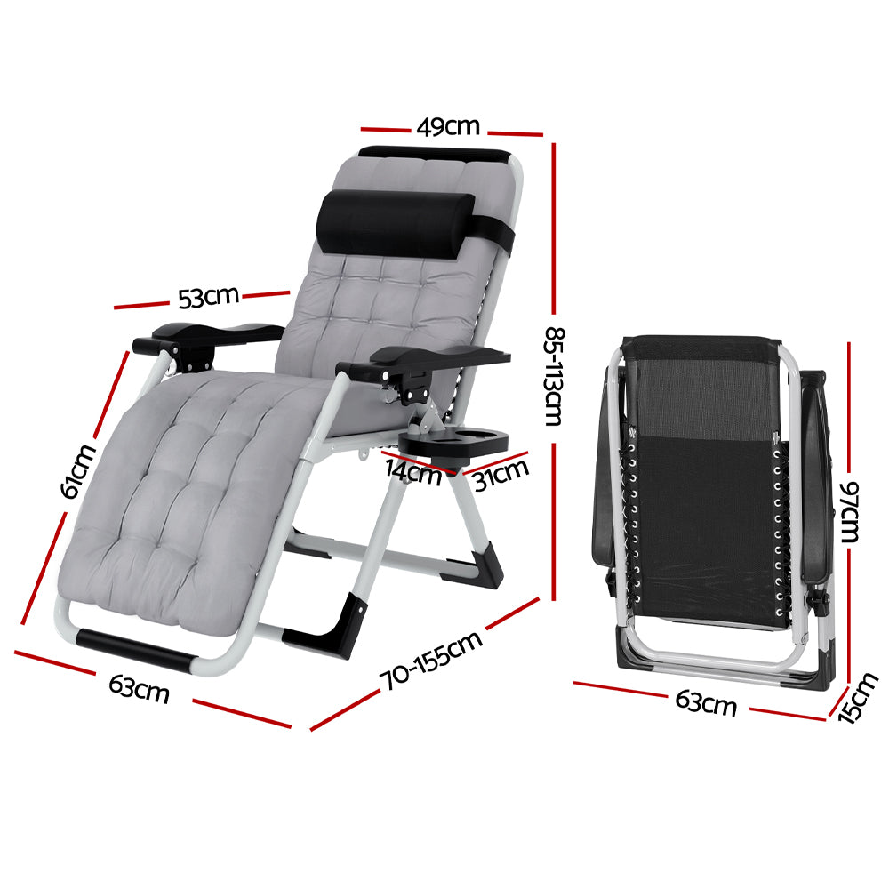 Outdoor Sofas & Lounge Sets: Gardeon Sun Lounge Folding Lounger Camping Zero Gravity Chair Outdoor Furniture