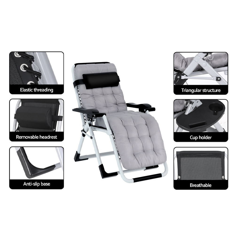Outdoor Sofas & Lounge Sets: Gardeon Sun Lounge Folding Lounger Camping Zero Gravity Chair Outdoor Furniture