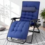 Outdoor Chairs: Gardeon Sun Lounge Lounger Folding Camping Zero Gravity Chair Outdoor Furniture XL Blue