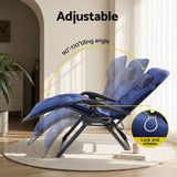 Outdoor Chairs: Gardeon Sun Lounge Lounger Folding Camping Zero Gravity Chair Outdoor Furniture XL Blue