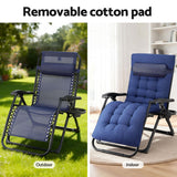 Outdoor Chairs: Gardeon Sun Lounge Lounger Folding Camping Zero Gravity Chair Outdoor Furniture XL Blue