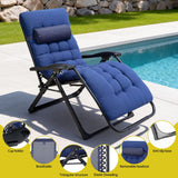 Outdoor Chairs: Gardeon Sun Lounge Lounger Folding Camping Zero Gravity Chair Outdoor Furniture XL Blue