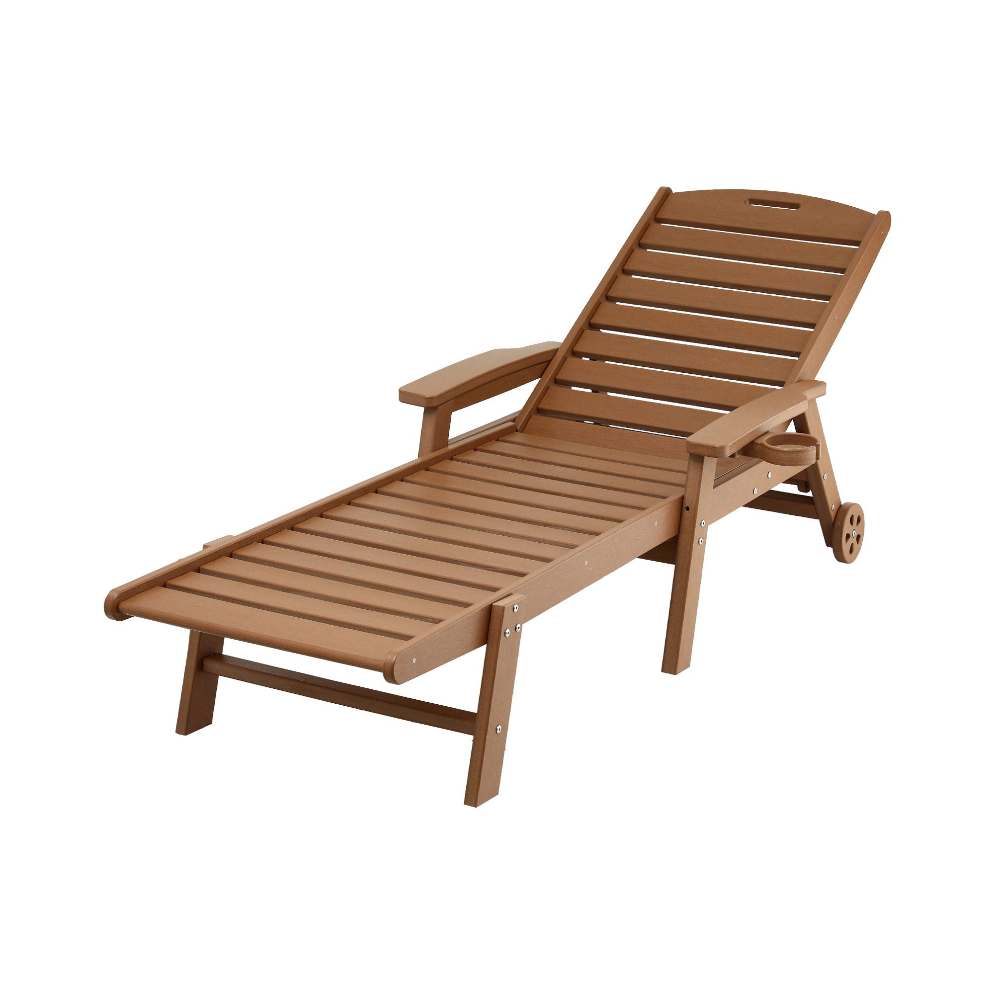 Gardeon Sun Lounge Lounger Beach Chair HDPE Patio Outdoor Furniture with Wheels Brown