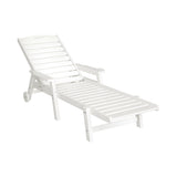Gardeon Sun Lounge Lounger Beach Chair HDPE Patio Outdoor Furniture with Wheels White