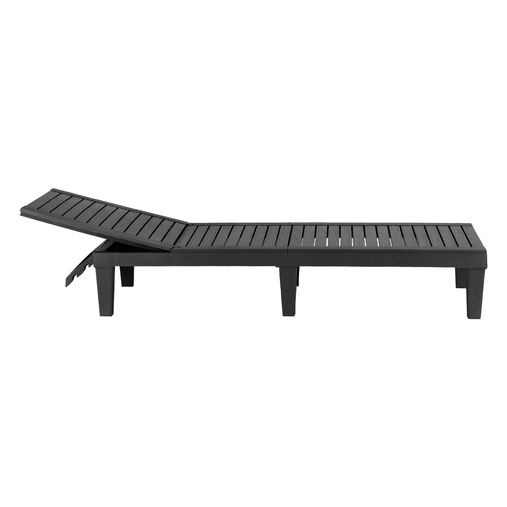 Outdoor Sofas & Lounge Sets: Gardeon Sun Lounge Adjustable Recliner Patio Outdoor Furniture Lightweight Black