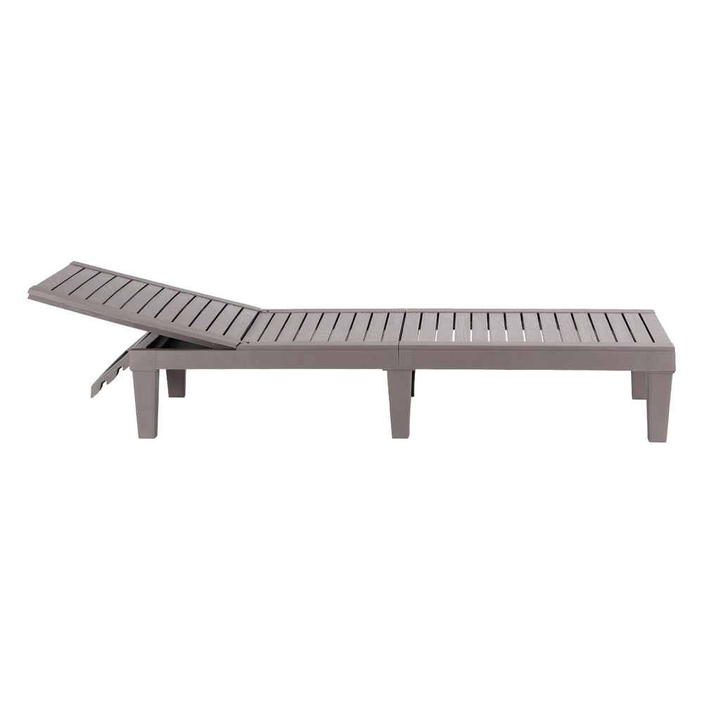 Outdoor Sofas & Lounge Sets: Gardeon Sun Lounge Adjustable Recliner Patio Outdoor Furniture Lightweight Brown