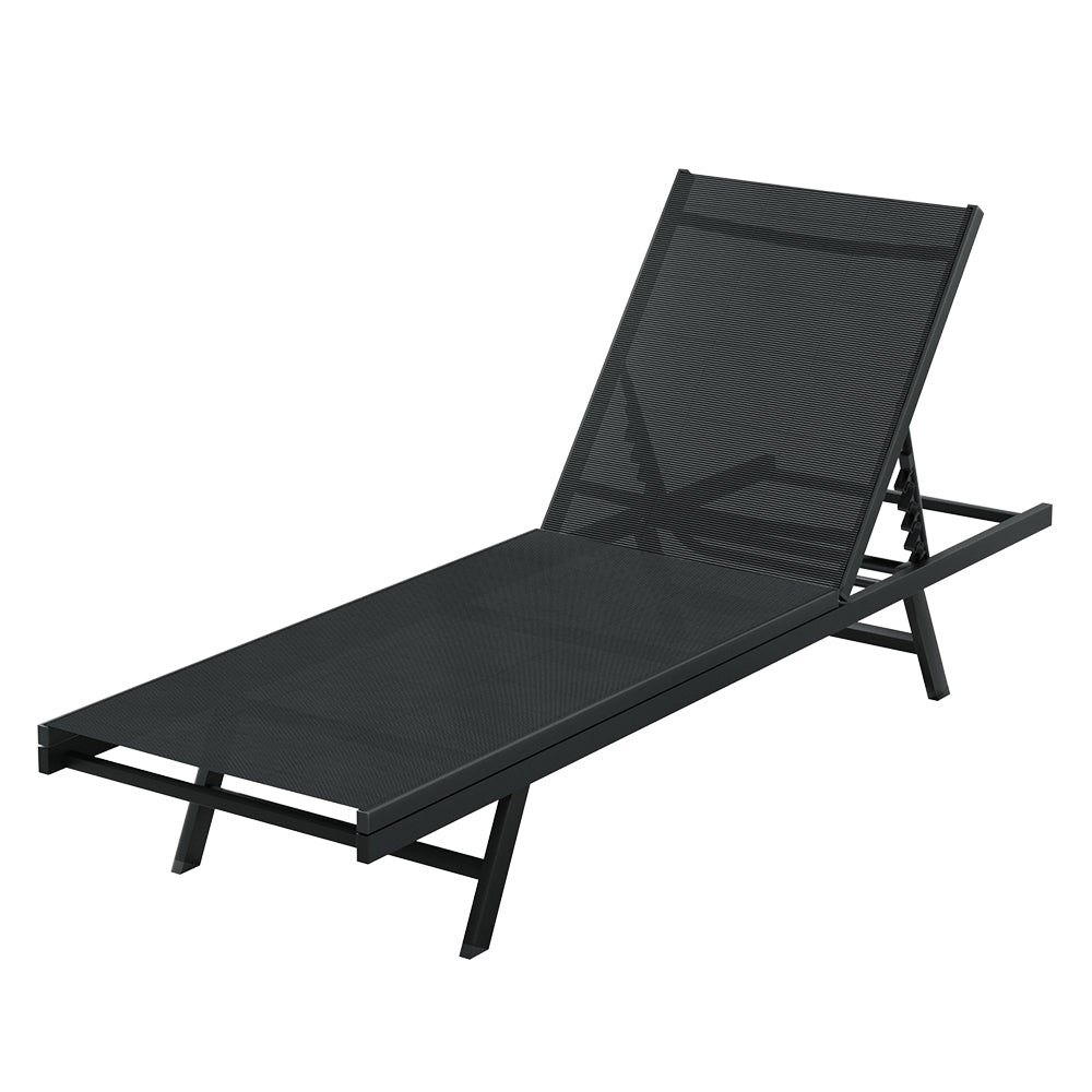 Outdoor Sofas & Lounge Sets: Gardeon Sun Lounge Outdoor Lounger Steel Beach Chair Patio Furniture Black
