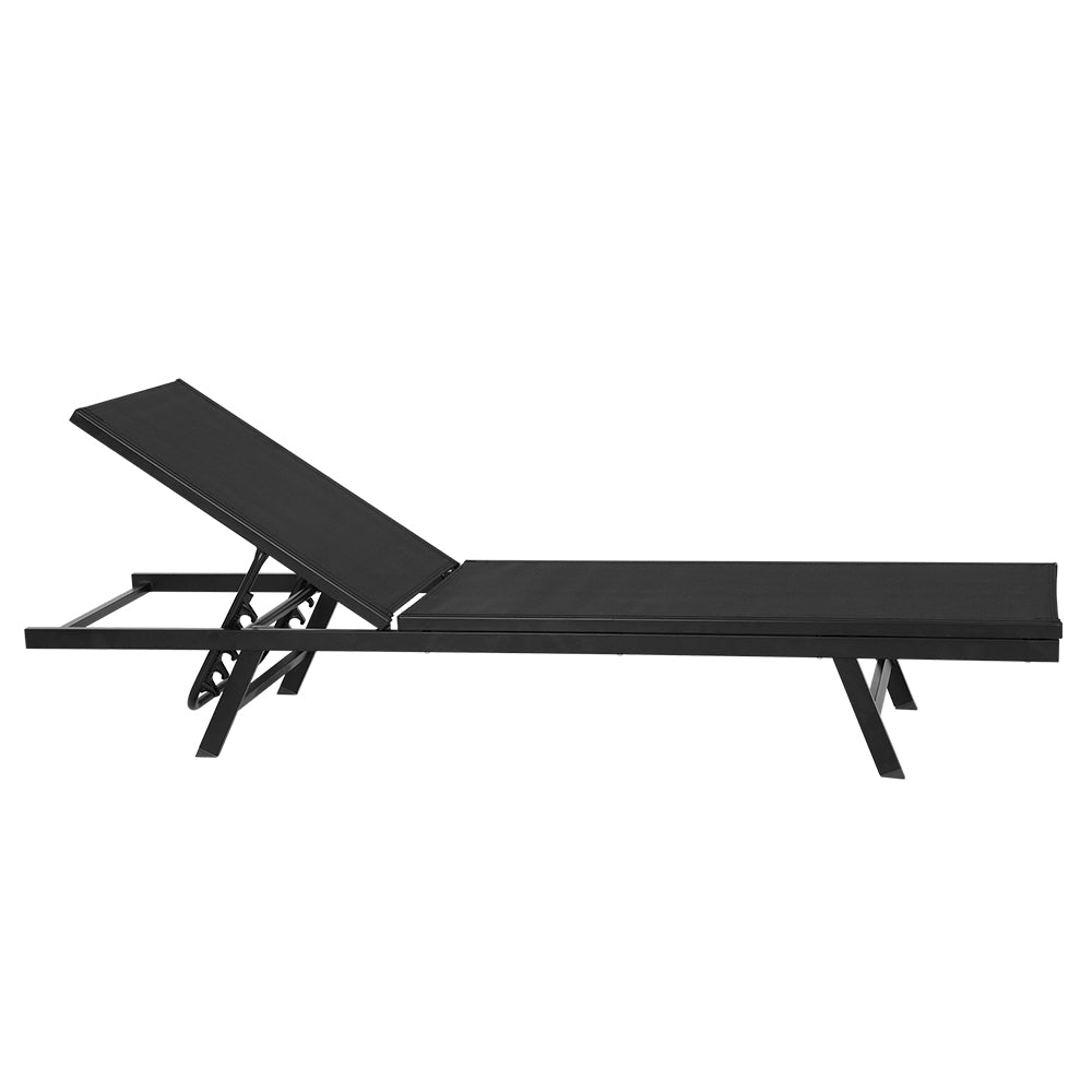 Outdoor Sofas & Lounge Sets: Gardeon Sun Lounge Outdoor Lounger Steel Beach Chair Patio Furniture Black