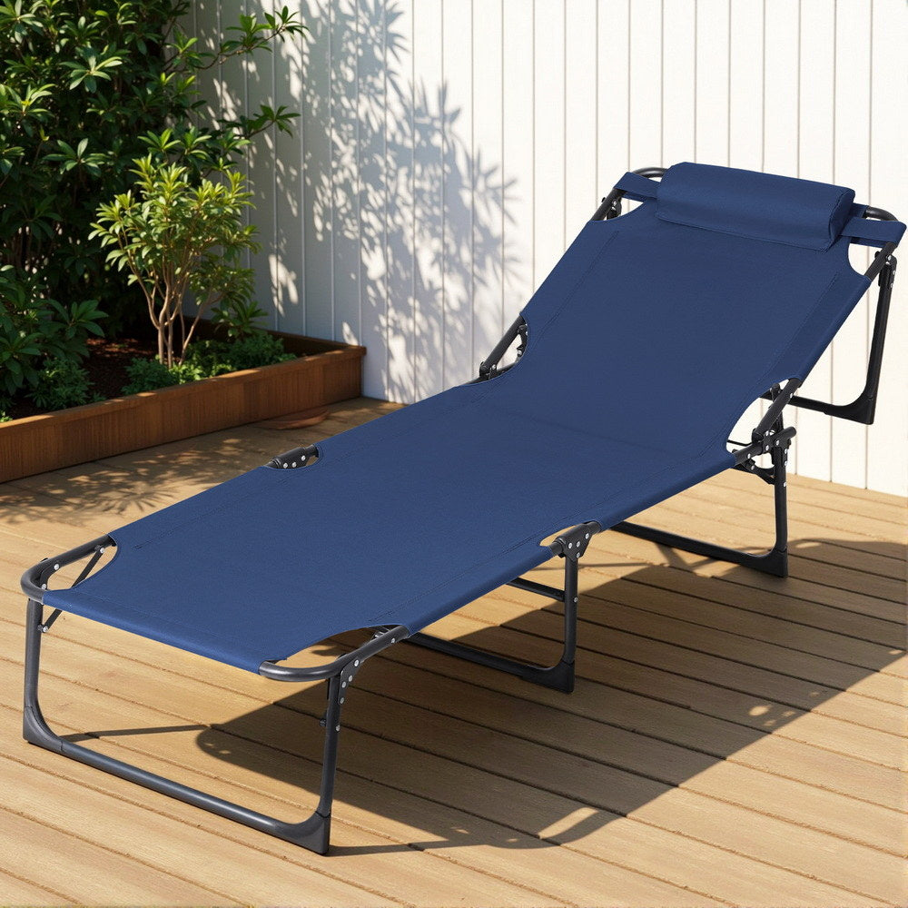 Outdoor Chairs: Gardeon Sun Lounger Folding Lounge Beach Chair Patio Outdoor Furniture