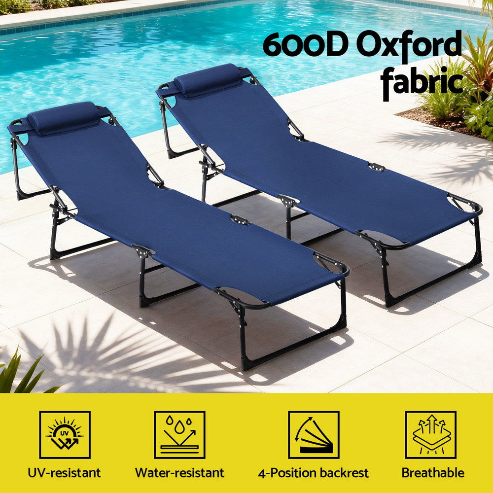 Outdoor Chairs: Gardeon Sun Lounger Folding Lounge Beach Chair Patio Outdoor Furniture