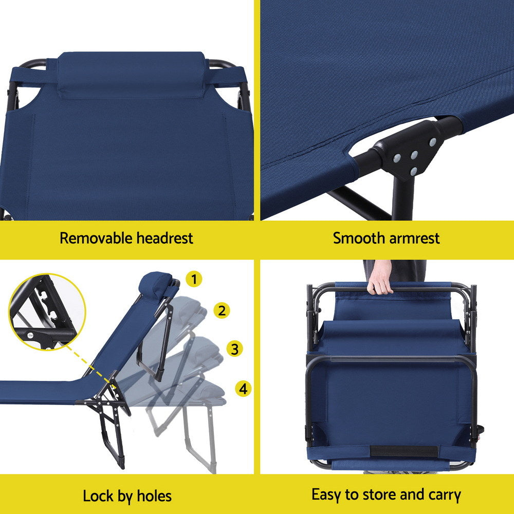 Outdoor Chairs: Gardeon Sun Lounger Folding Lounge Beach Chair Patio Outdoor Furniture