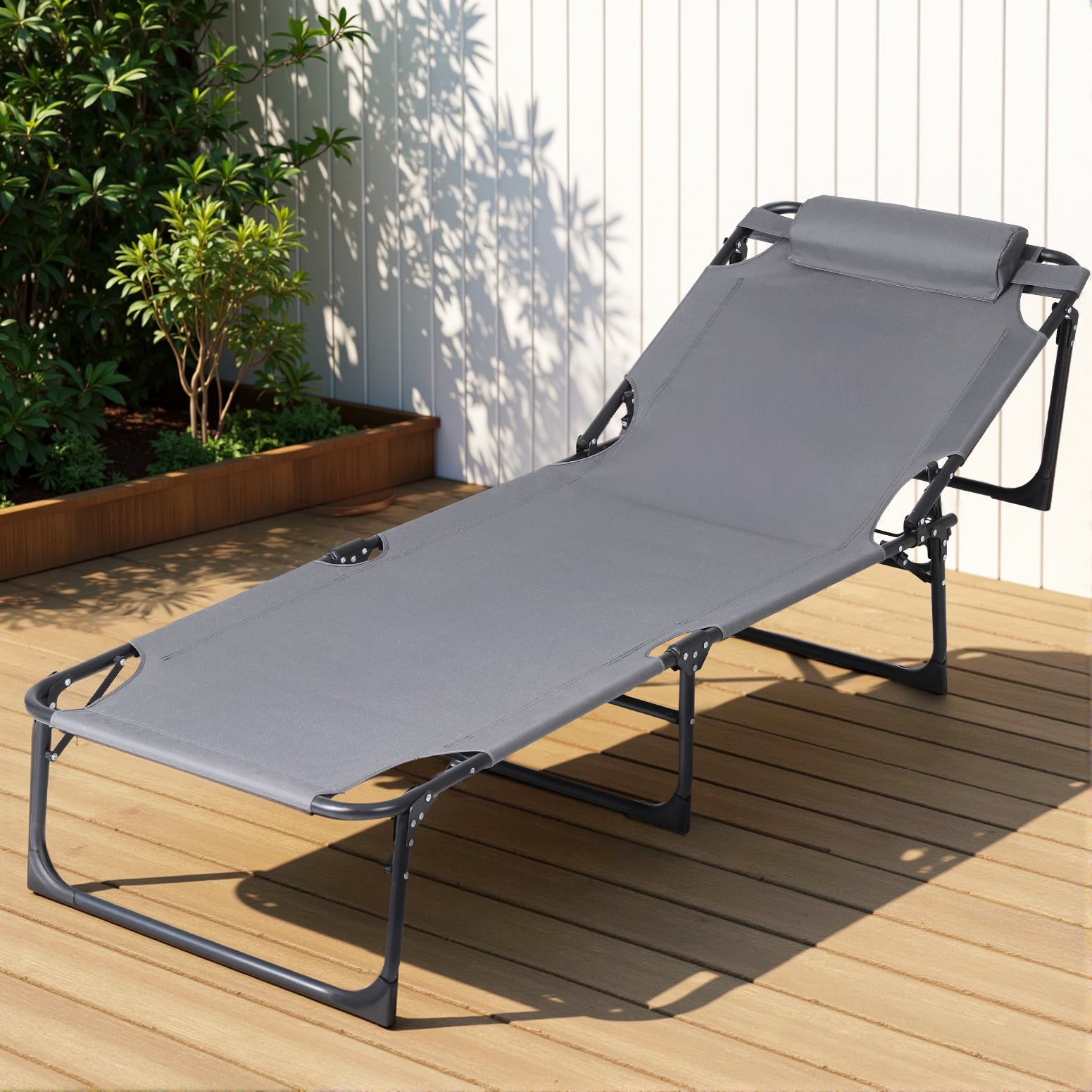 Outdoor Sofas & Lounge Sets: Gardeon Sun Lounger Folding Lounge Beach Chair Patio Outdoor Furniture