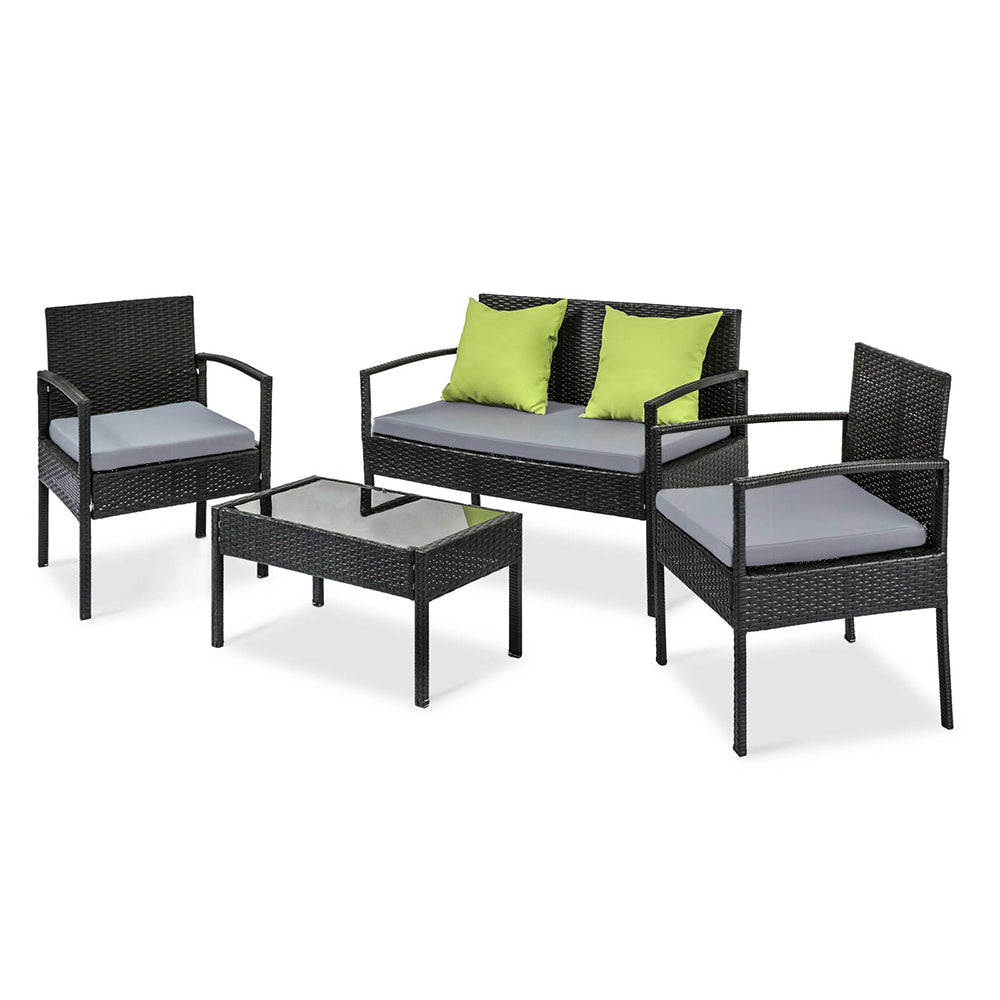 Outdoor Chairs: Gardeon Outdoor Sofa Set Wicker Lounge Setting Table and Chairs Patio Furniture