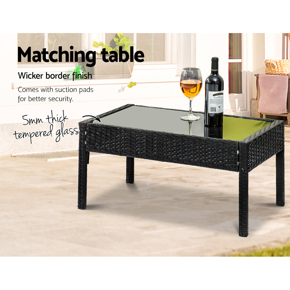 Outdoor Chairs: Gardeon Outdoor Sofa Set Wicker Lounge Setting Table and Chairs Patio Furniture
