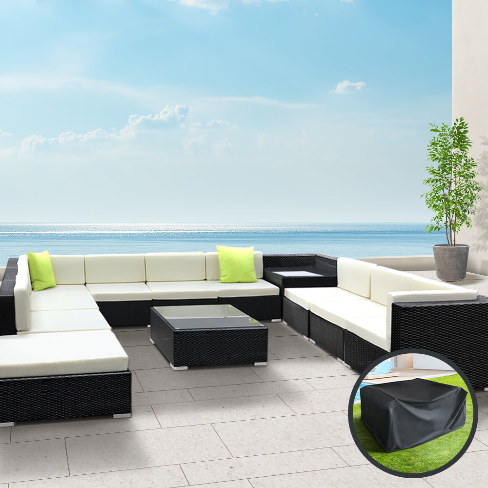 Outdoor Chairs: Gardeon 12PC Sofa Set with Storage Cover Outdoor Furniture Wicker