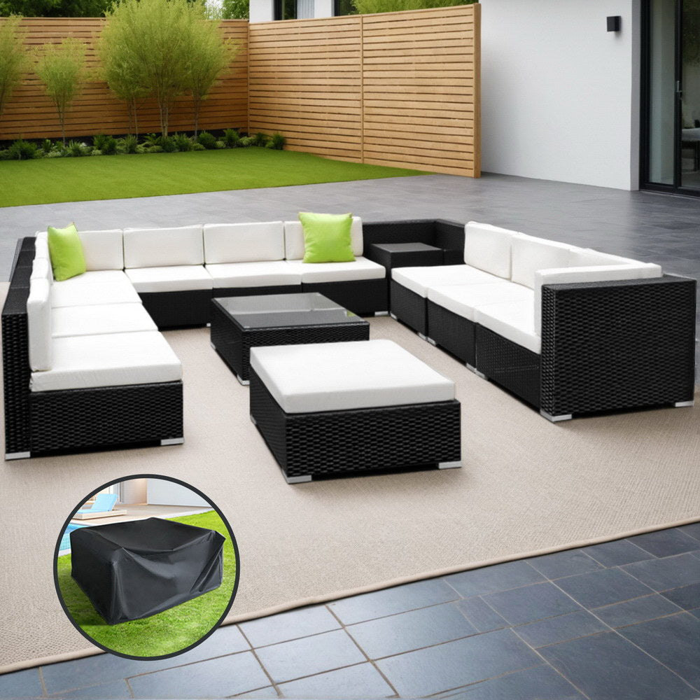 Arm Chairs & Recliners: Gardeon 13-Piece Outdoor Sofa Set Wicker Couch Lounge Setting Cover