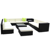 Gardeon 13-Piece Outdoor Sofa Set Wicker Couch Lounge Setting Cover