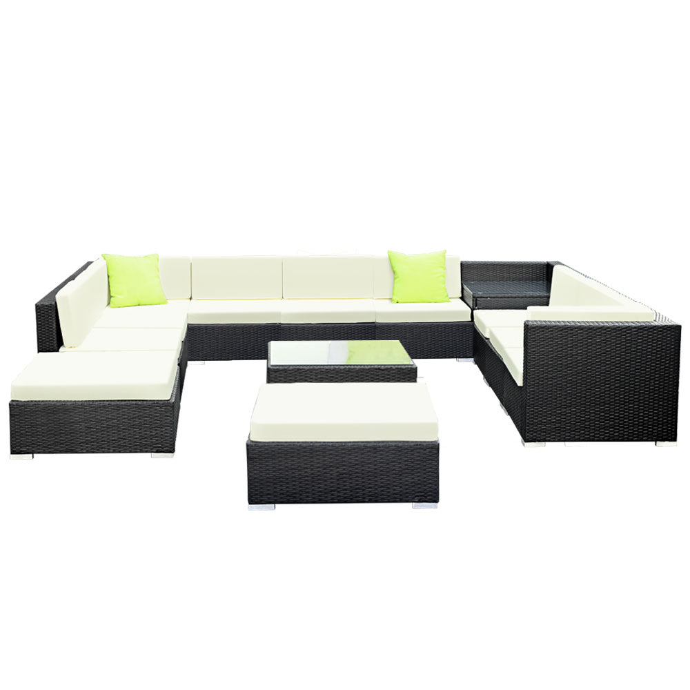 Arm Chairs & Recliners: Gardeon 13-Piece Outdoor Sofa Set Wicker Couch Lounge Setting 11 Seater