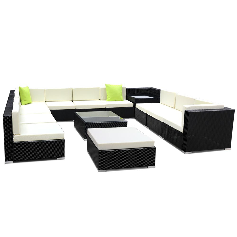 Arm Chairs & Recliners: Gardeon 13-Piece Outdoor Sofa Set Wicker Couch Lounge Setting 11 Seater