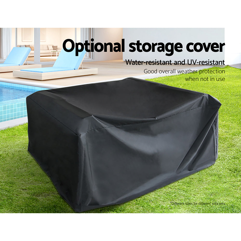 Outdoor Sofas & Lounge Sets: Gardeon 5-Piece Outdoor Sofa Set Wicker Couch Lounge Setting Cover