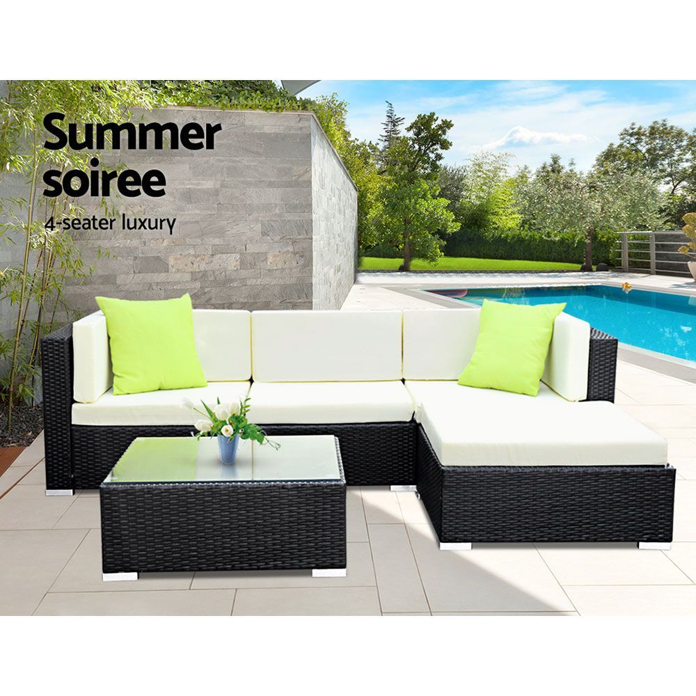 Outdoor Sofas & Lounge Sets: Gardeon 7-Piece Outdoor Sofa Set Wicker Couch Lounge Setting Cover