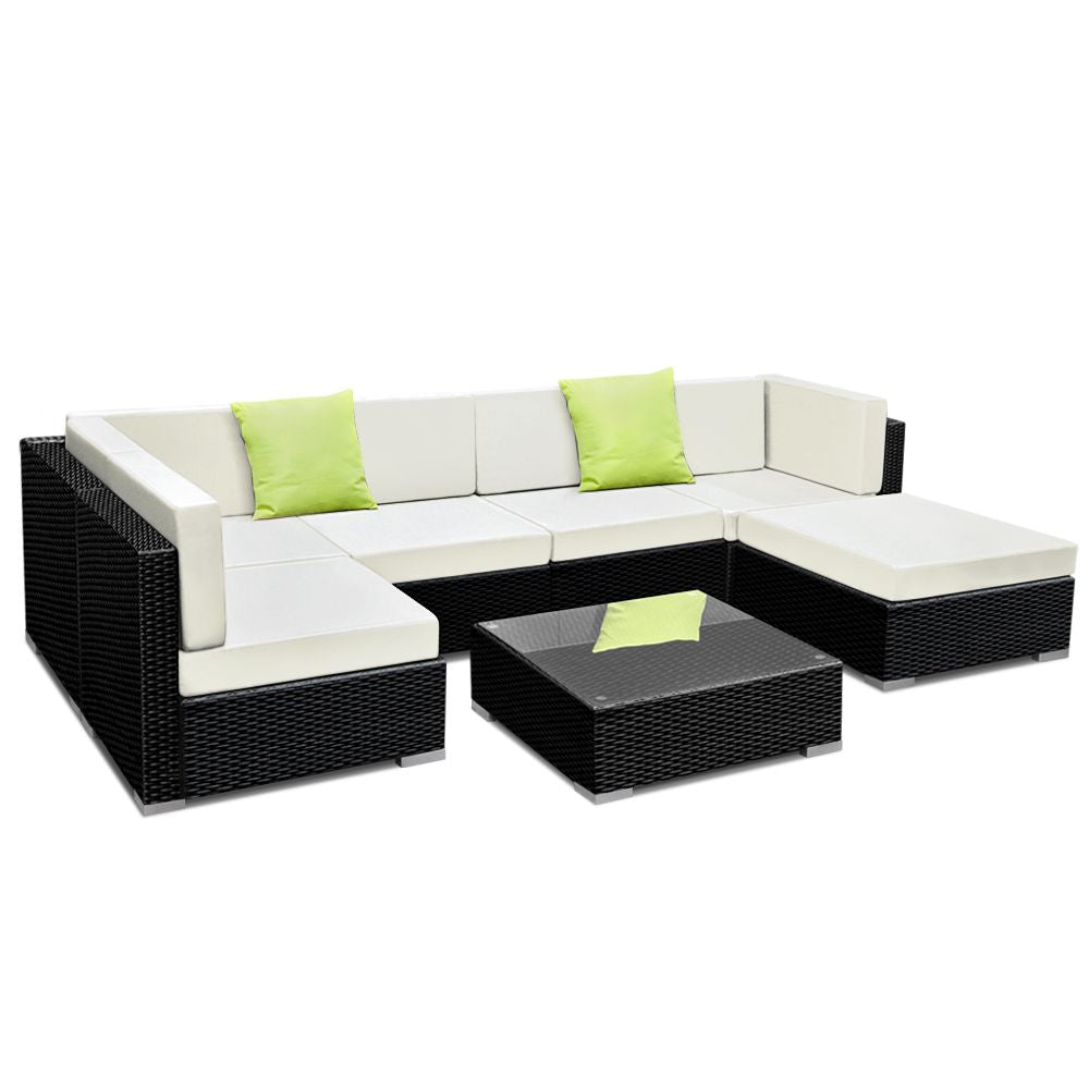 Outdoor Sofas & Lounge Sets: Gardeon 7-Piece Outdoor Sofa Set Wicker Couch Lounge Setting Cover