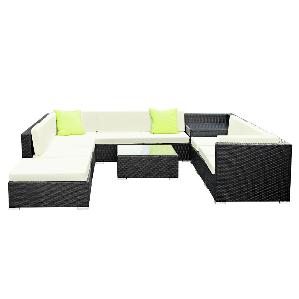 Outdoor Sofas & Lounge Sets: Gardeon 9-Piece Outdoor Sofa Set Wicker Couch Lounge Setting Cover