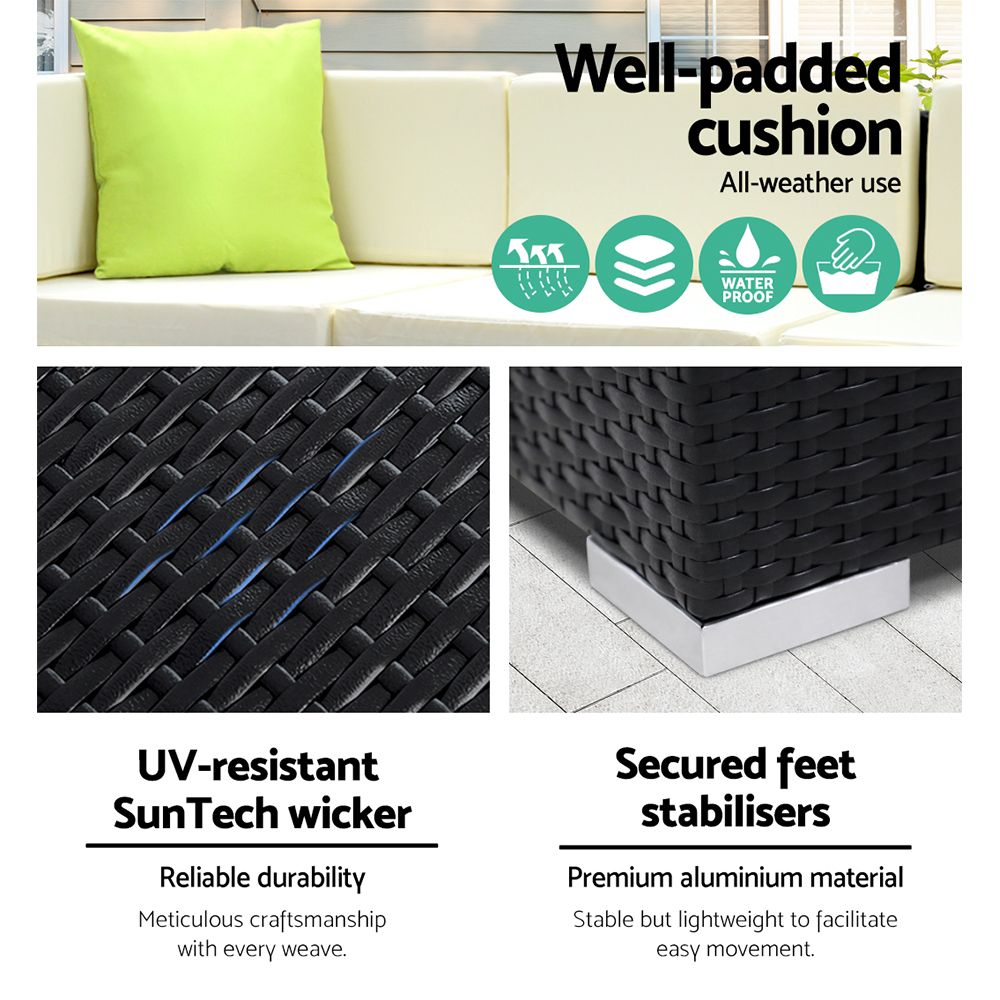 Outdoor Sofas & Lounge Sets: Gardeon 9-Piece Outdoor Sofa Set Wicker Couch Lounge Setting Cover
