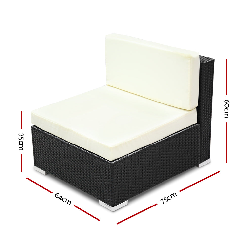 Outdoor Chairs: 2PC Gardeon Outdoor Furniture Sofa Set Wicker Rattan Garden Lounge Chair Setting