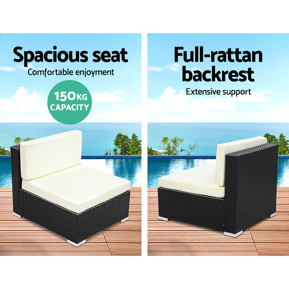 Outdoor Chairs: 2PC Gardeon Outdoor Furniture Sofa Set Wicker Rattan Garden Lounge Chair Setting
