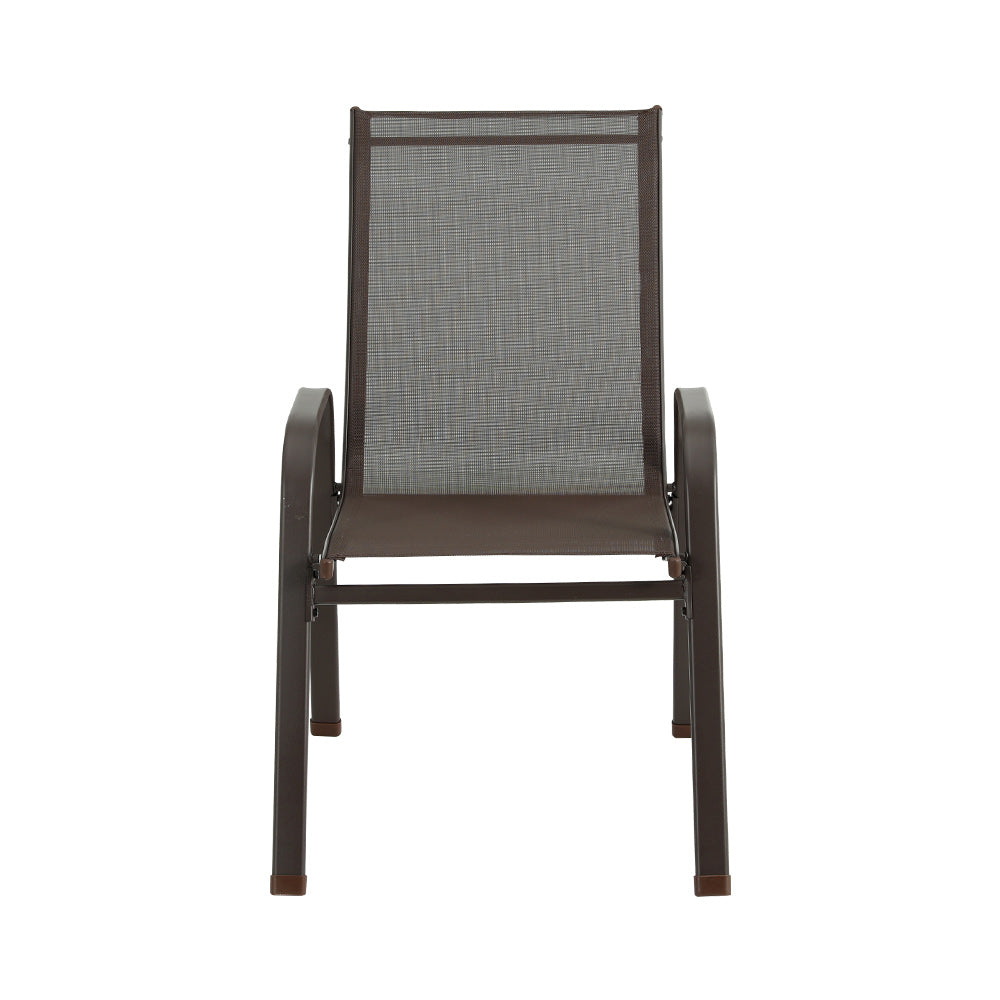 Outdoor Chairs: Gardeon 6PC Outdoor Dining Chairs Stackable Lounge Chair Patio Furniture Brown