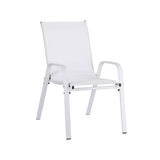 Gardeon 4PC Outdoor Dining Chairs Stackable Lounge Chair Patio Furniture White