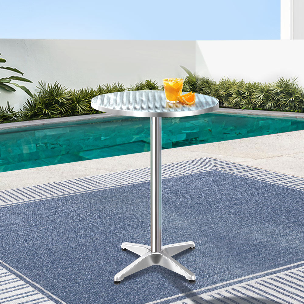 Outdoor Sofas & Lounge Sets: Gardeon Outdoor Bar Table Adjustable Aluminium Round 70/110cm