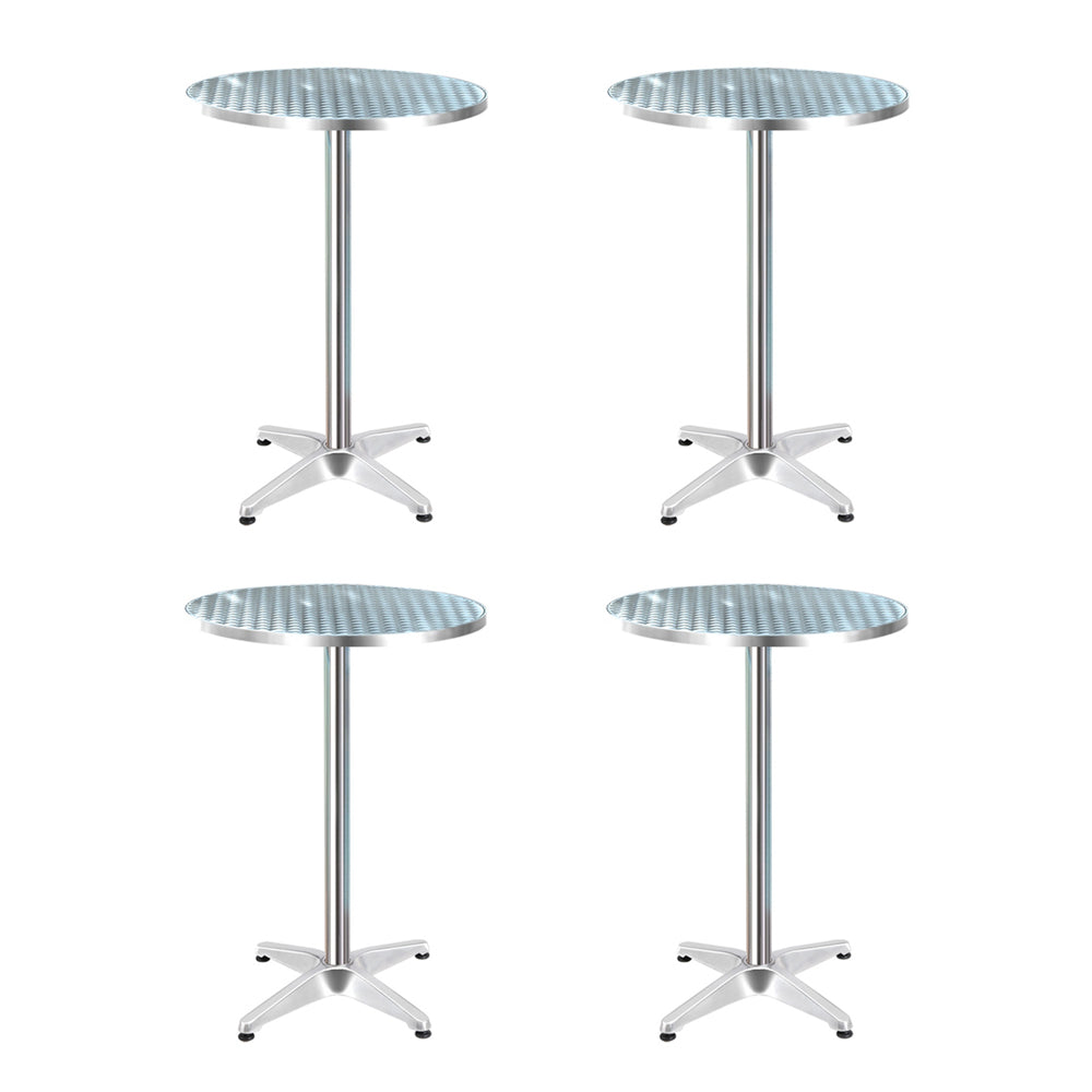 Outdoor Sofas & Lounge Sets: Gardeon Set of 4 Outdoor Bar Table Aluminium Round 70/110CM