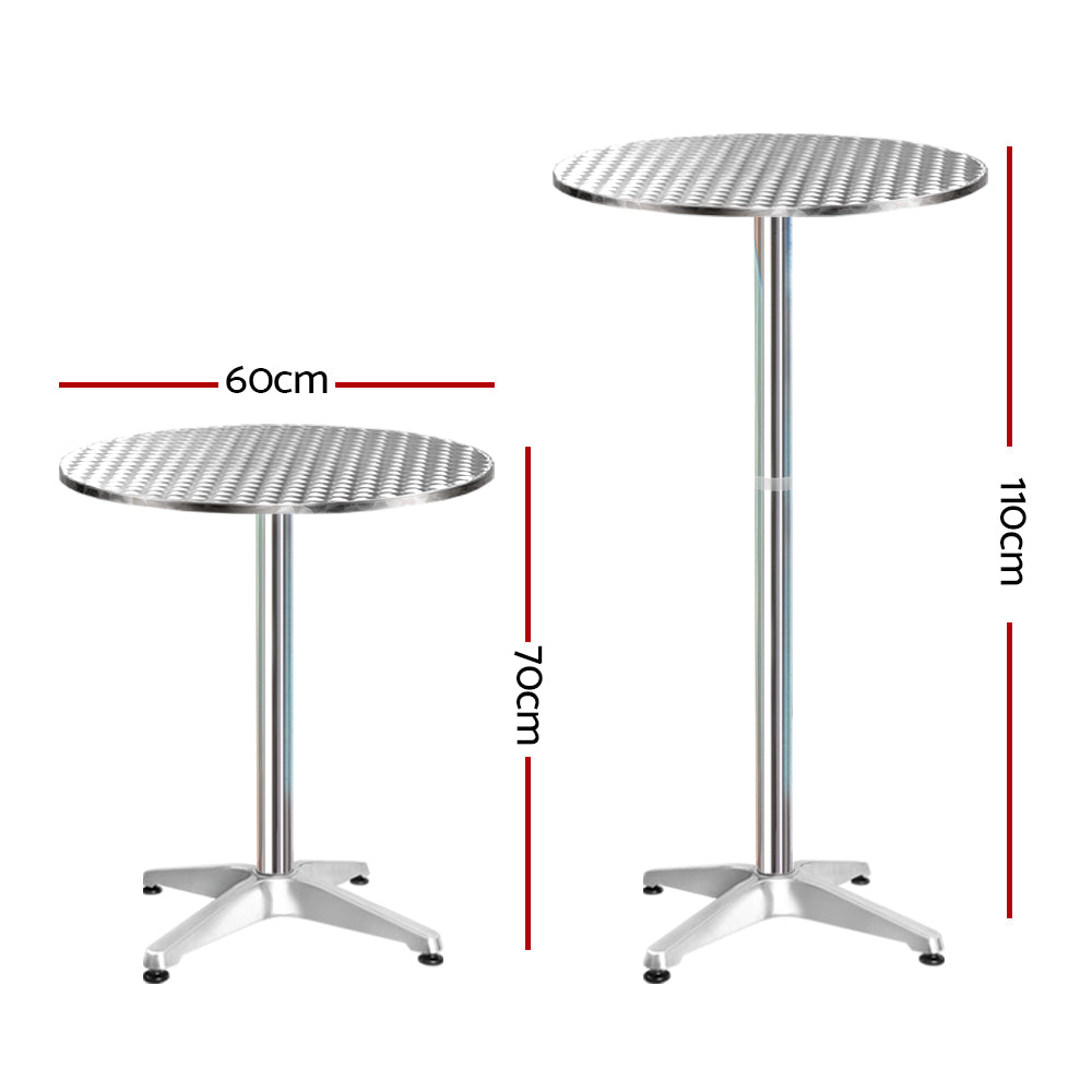 Outdoor Sofas & Lounge Sets: Gardeon Set of 4 Outdoor Bar Table Aluminium Round 70/110CM